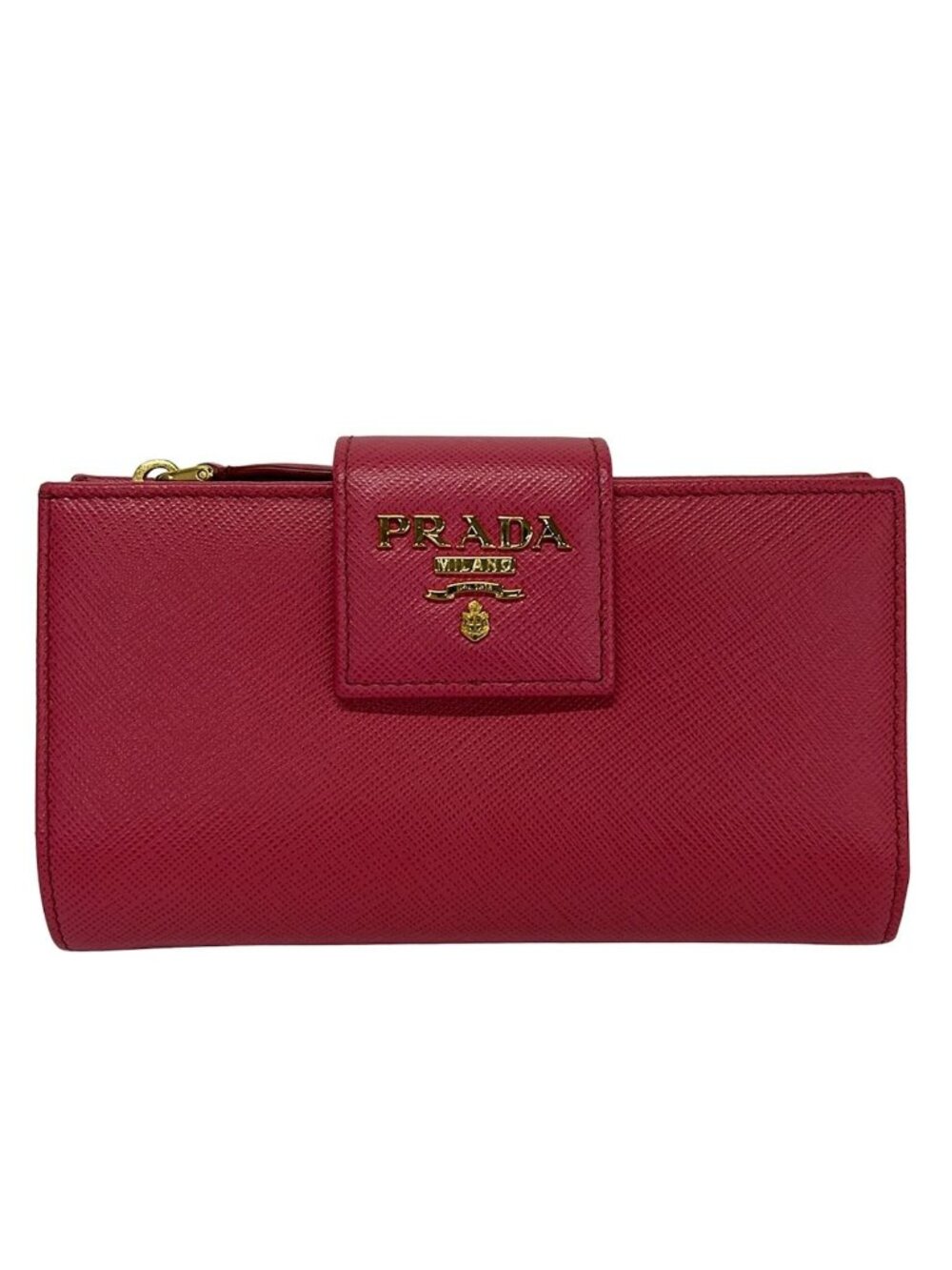 Prada Bifold Wallet Pink Leather
